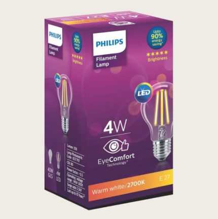 Philips Filament LED Bulb (E27 Base) Warm White
