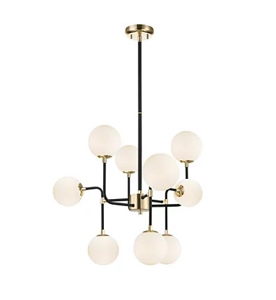 Philips 800013 Philips DIVINE Chandelier 9 Head Black & French Gold