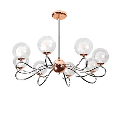 Philips 581854 Umbra Pendant Borosilicate Glass Chrome & Red CU GG9 8*MAX 33W