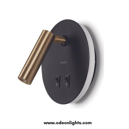 Philips 31437  Hint Bedside light Black & brass