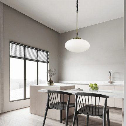 Philips 800191 RITZY Round Dia400mm E27 Pendant Light ( Antique bronze with matte white opal glass with metal chain ) (ODL- PL7829 )