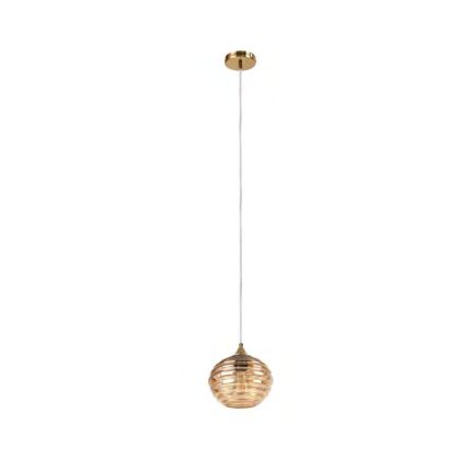 800179 Philips Elevate Brass with amber glass in lustre finish 1H Pendant Light