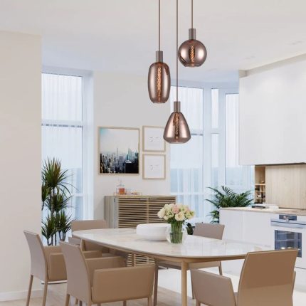 Philips Gaze Expresso 3 Head Suspended Chandelier Matte Coffee 3-Head Pendant (